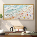 Aerial Beach Painting Impasto Coastal Wall Art