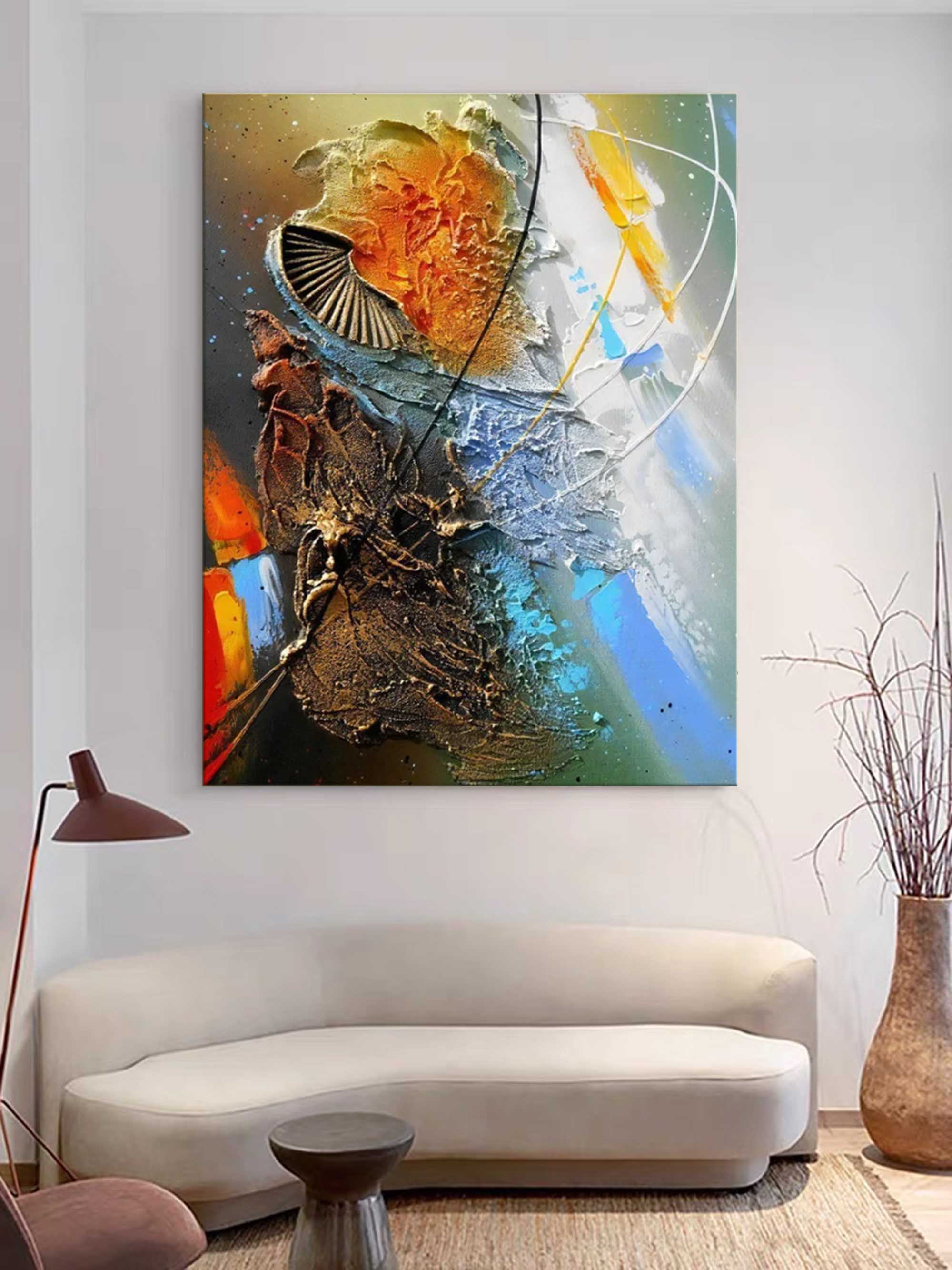 Colorful Impasto Abstract Textured Painting
