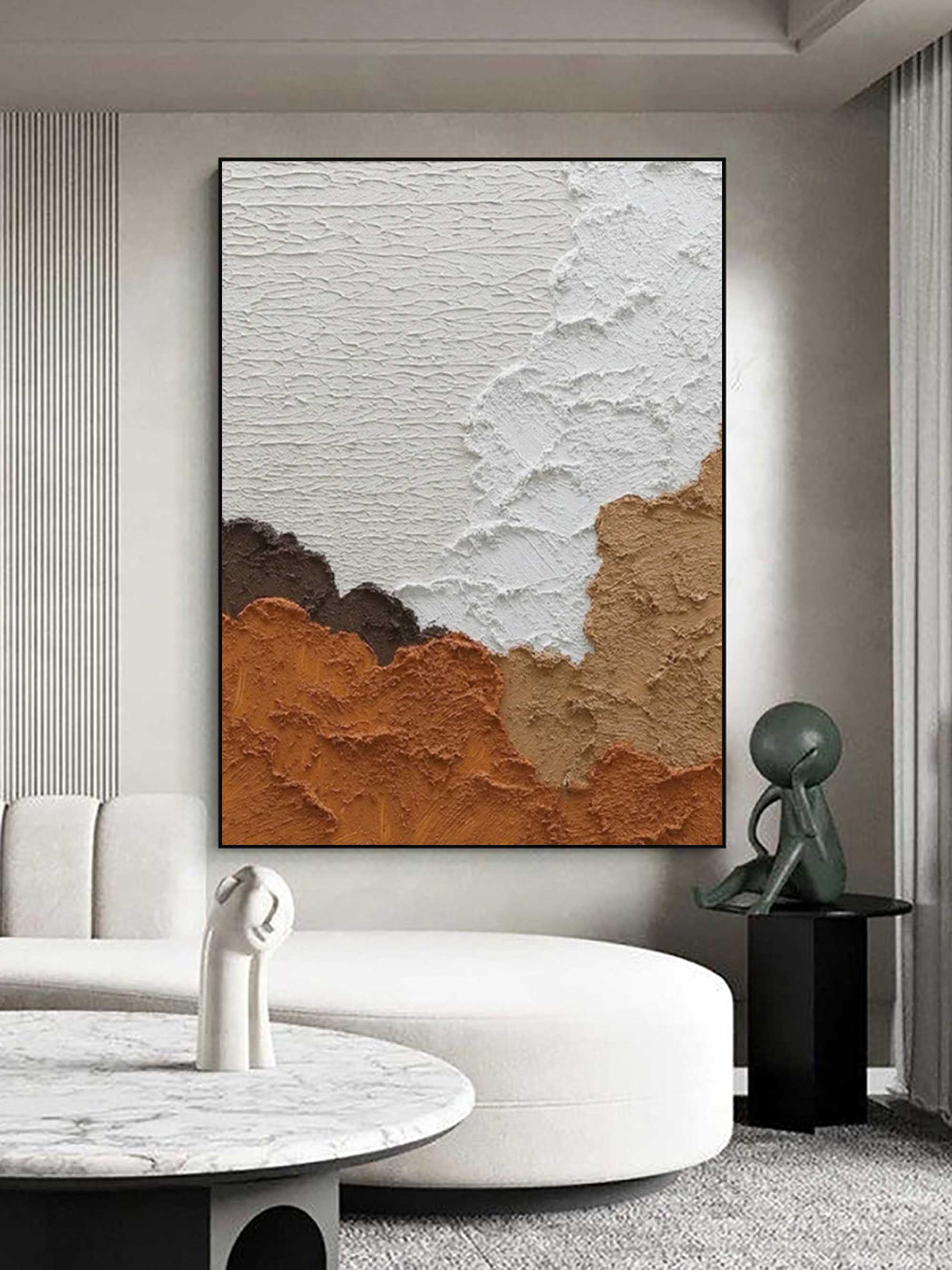 Earthy Tone Impasto Abstract Oil Painting