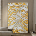 Luxe Gold Vein Marble Swirl Impasto Painting