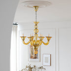 Silva   Chandelier Retro Glass  Yellow&Green&Clear