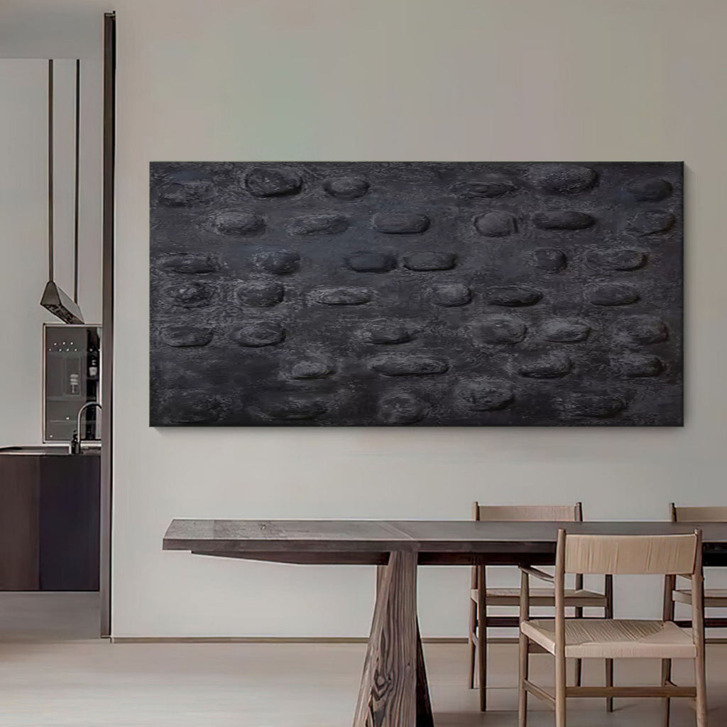 Plaster Art Dark Textured Stone Pattern Abstract Painting