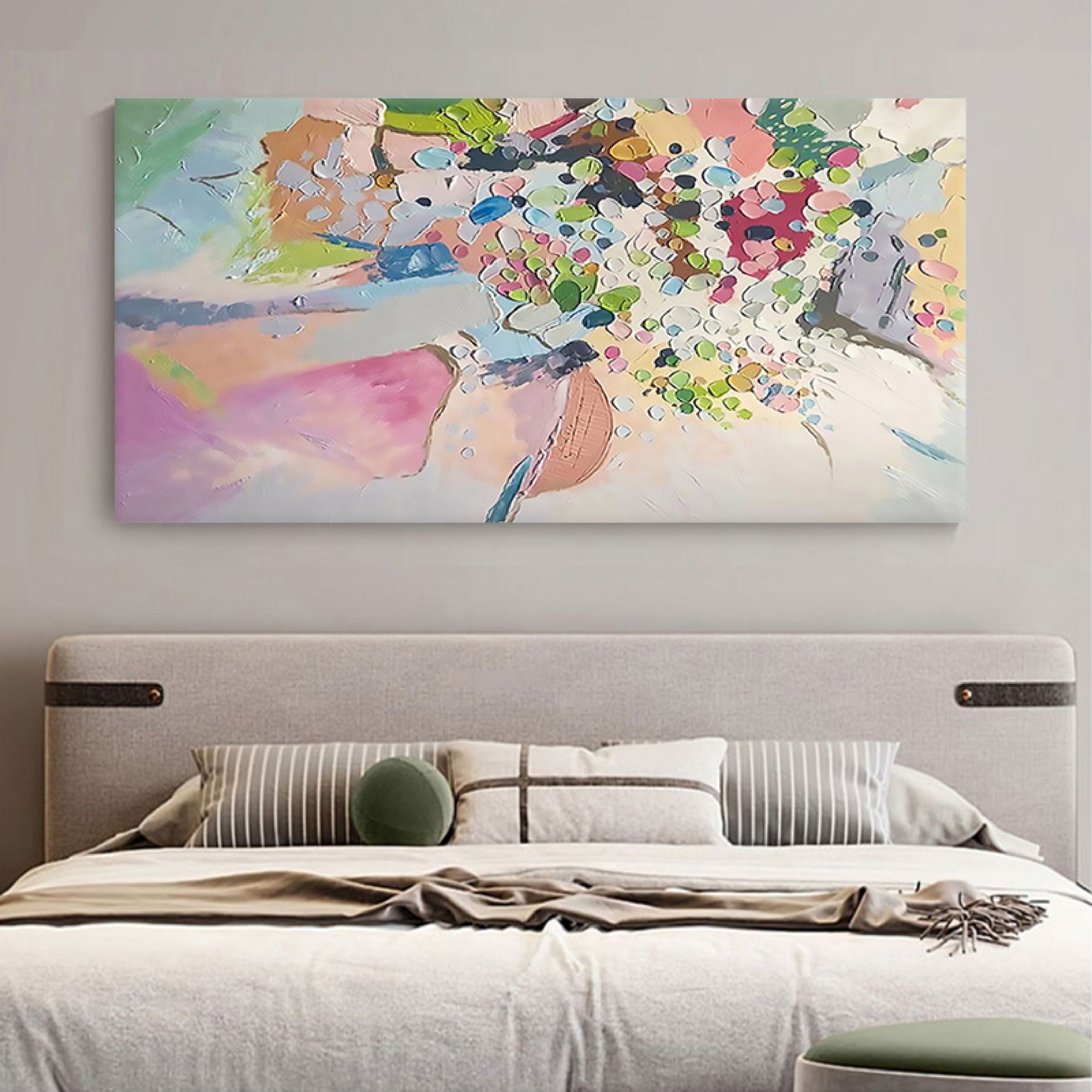 Vibrant Confetti Dot Impasto Painting