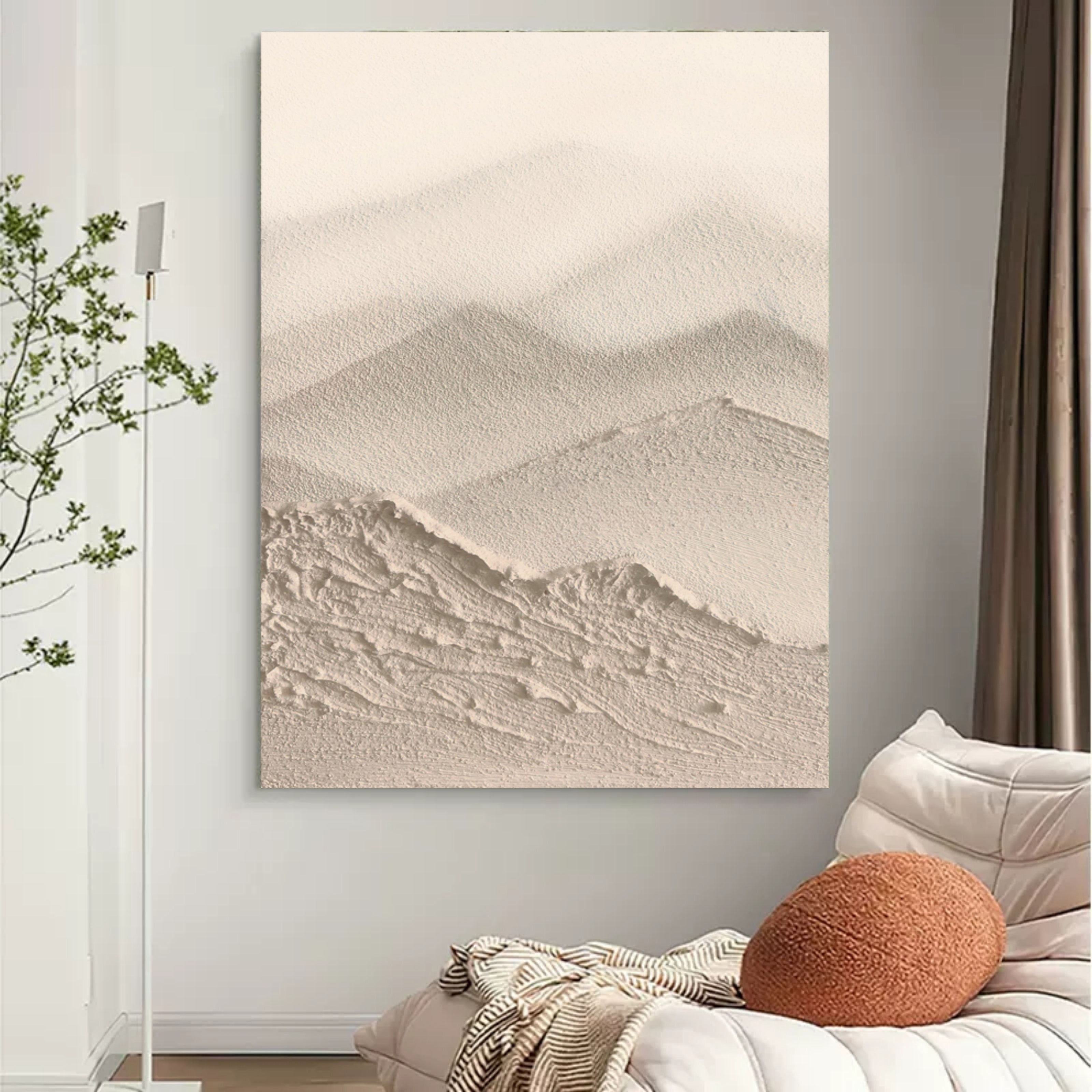 Minimalist Sand Dune Art Oil Painting Neutral