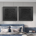 Monochrome Textured Diptych Bas-Relief Painting