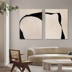Organic Diptych Art Oil Painting Set Of 2