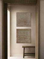 Geometric Textured Diptych Art Oil Painting