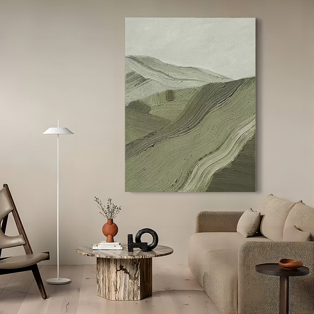 Wabi-Sabi Textured Mountain Landscape Wall Art