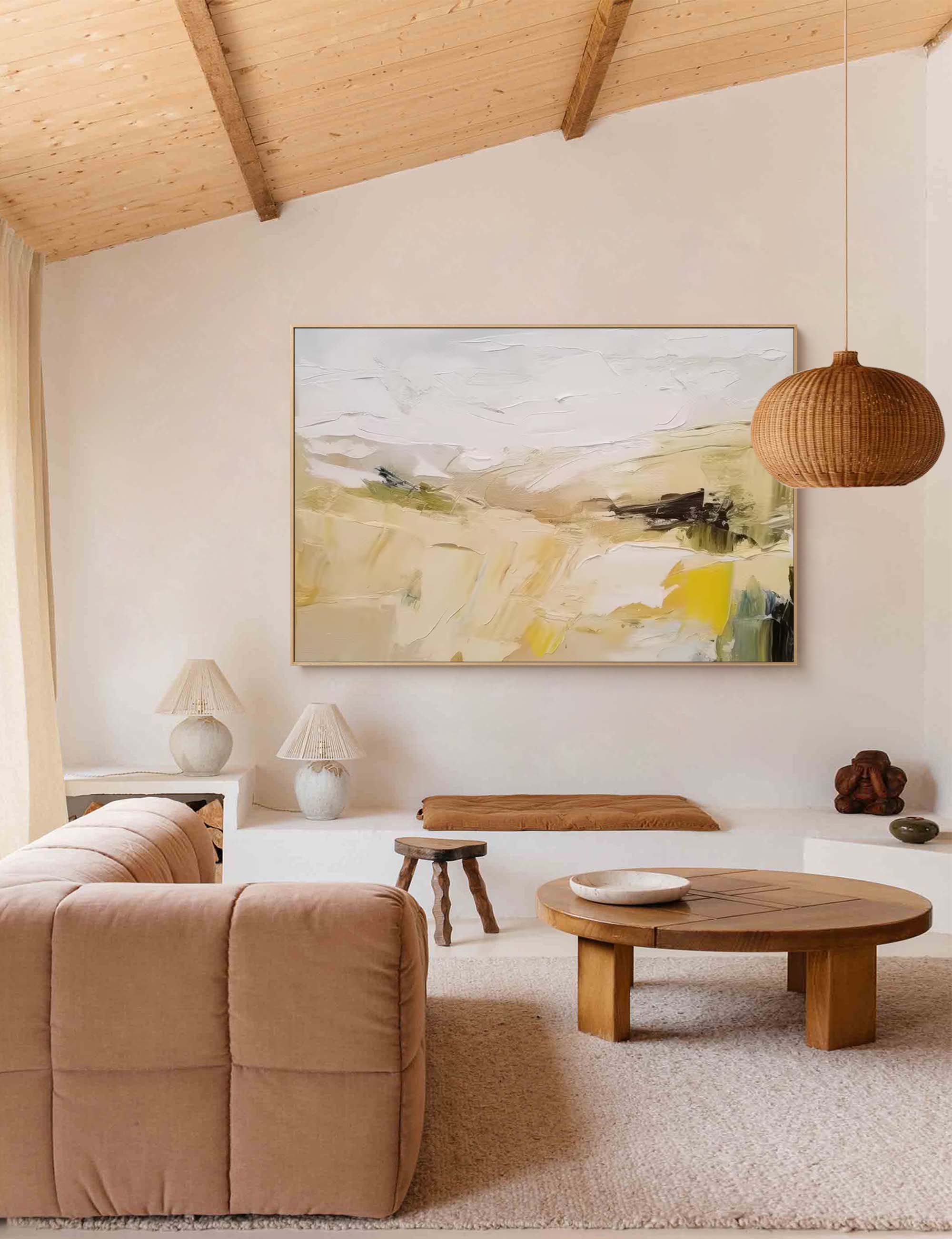 Neutral Tone Impasto Abstract Oil Painting