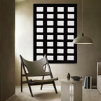 Black And White Grid Textured Wall Art