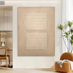 Wabi-Sabi Dual Grid Bas-Relief Painting