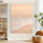 Wabi-Sabi Wall Soft Pink Beach Sunset Abstract Painting
