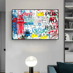 Wall Art Abstract Graffiti Vibrant Hand Drawn