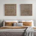 Geometric Textured Diptych Art Oil Painting