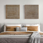 Geometric Textured Diptych Art Oil Painting