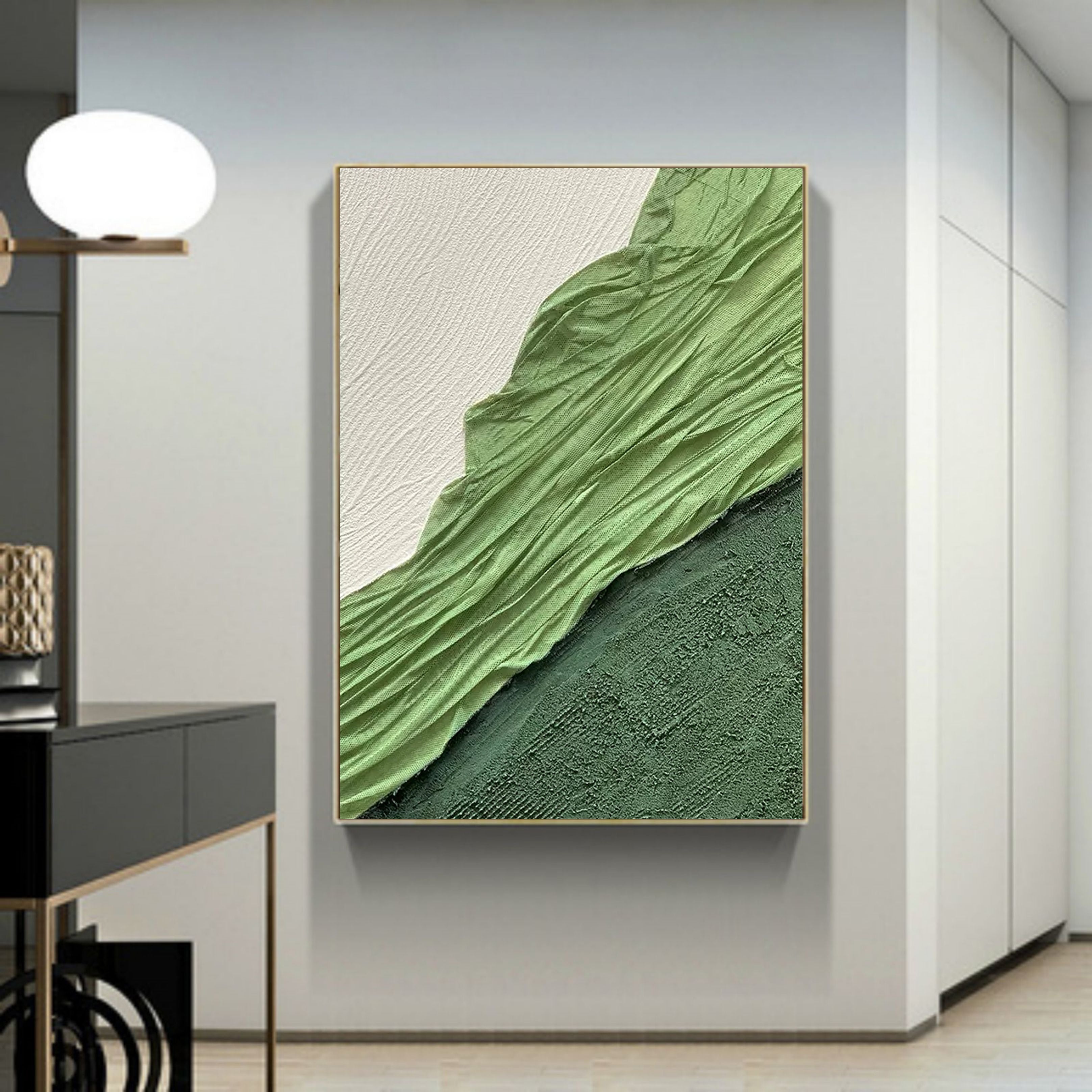 Green Gradient Textured Abstract Wall Art