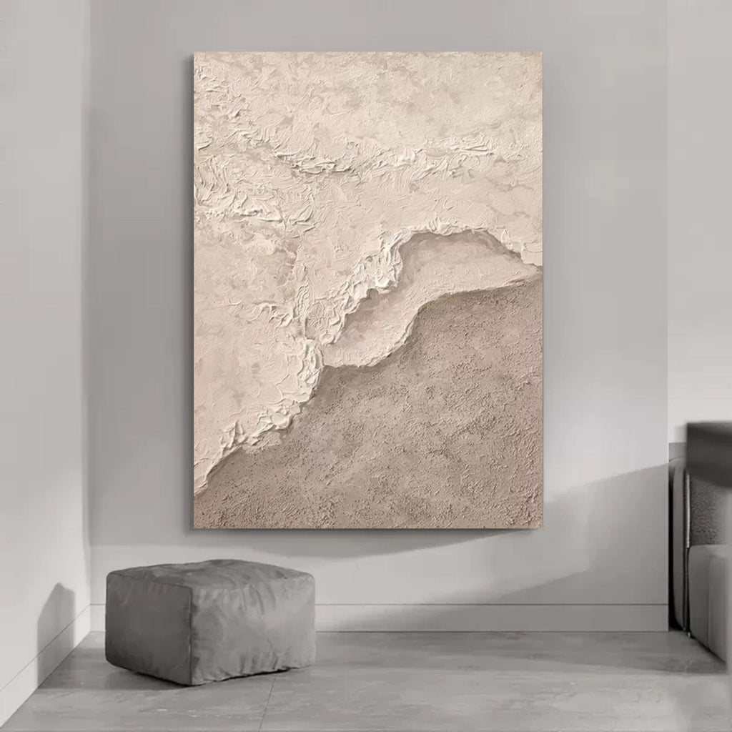 Wabi-Sabi Neutral Textured Landscape Painting
