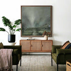 Misty Sage Green Landscape Painting