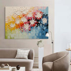 Vibrant Floral Impasto Oil Painting