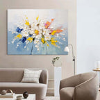 Tactile Impasto Floral Oil Painting Blooms Framed