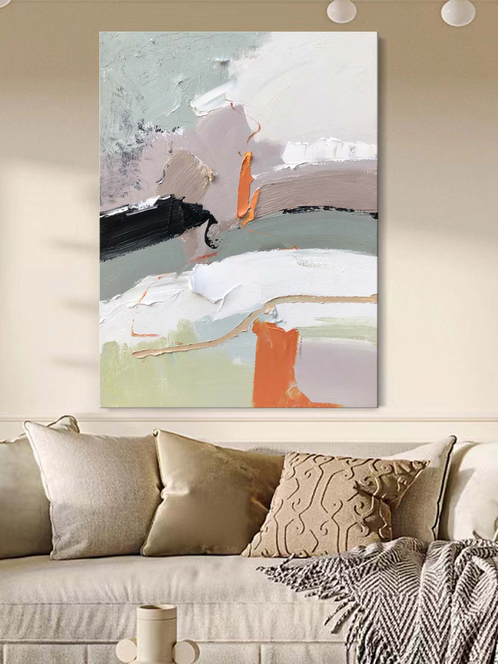 Abstract Impasto Color Block Painting