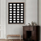 Black And White Grid Textured Wall Art