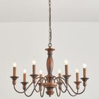 Silva Industrial Design LED Indoor Pendant Light Brown Wood Metal Bedroom/Living Room/Kitchen Island
