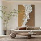 3D Textured Coastal Oil Painting White Ocean Wave