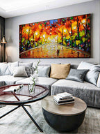 Autumn Walk Impasto Landscape Painting