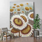 Textured Sunflower Wall Art Gold Accent Floral