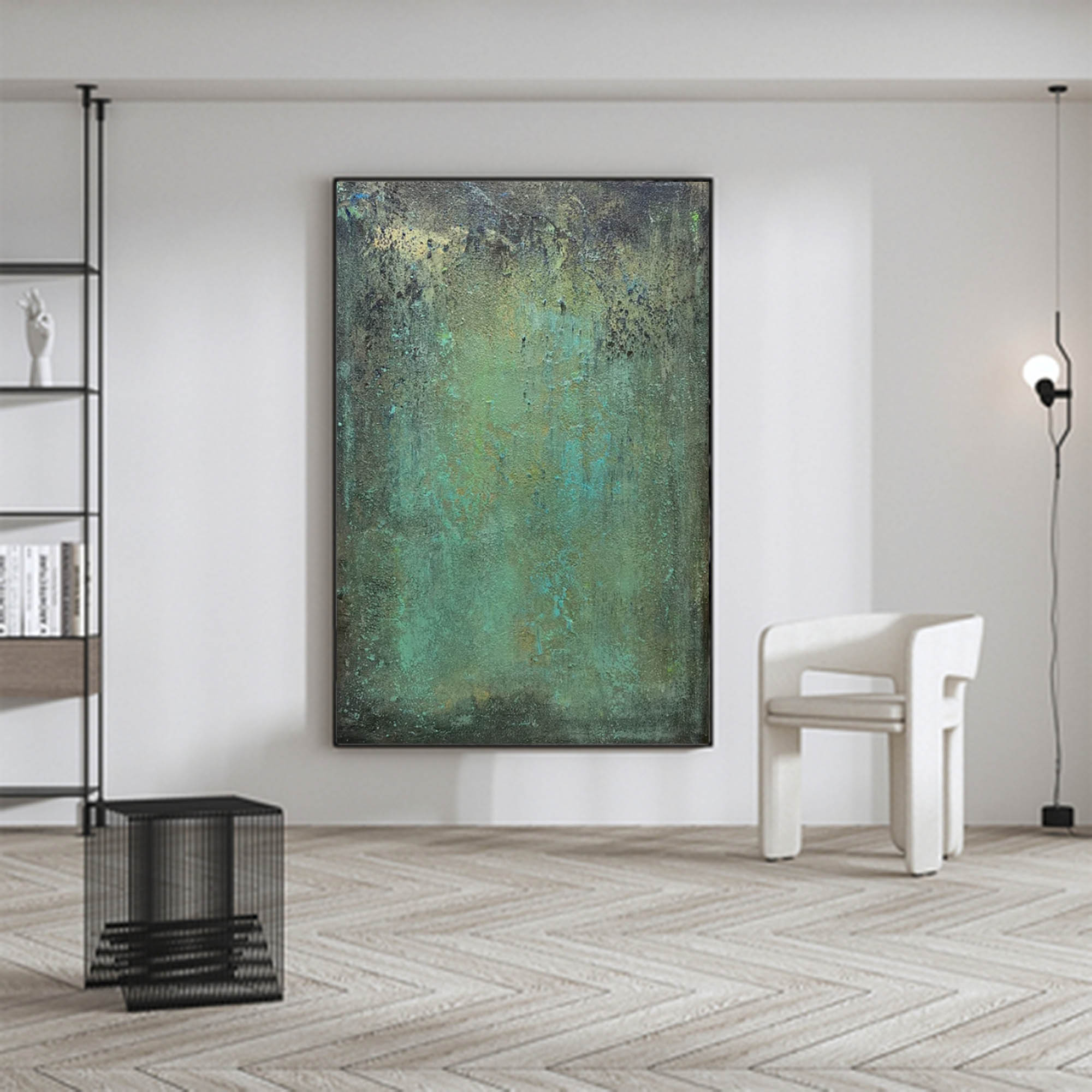 Teal Colorful Wall Art Painting