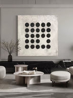 Minimalist Black Dot Grid Painting