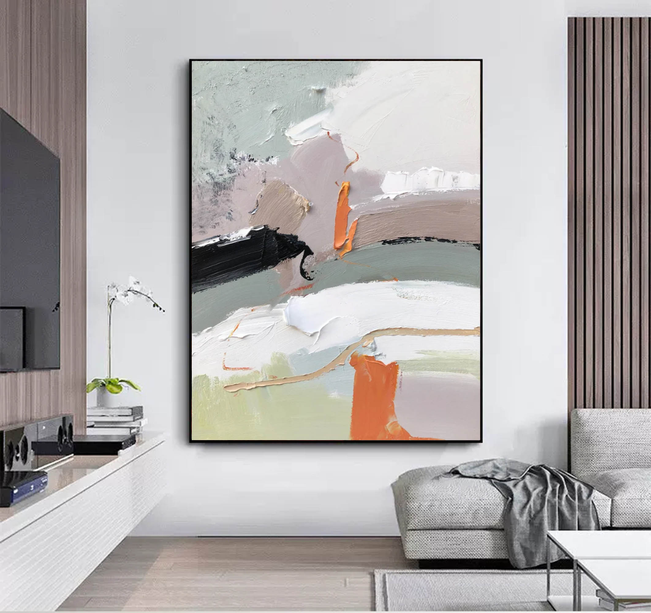 Abstract Impasto Color Block Painting