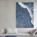 Textured Coastal Wave Relief Painting