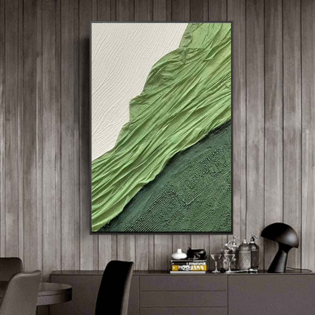 Green Gradient Textured Abstract Wall Art