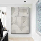 Wabi-Sabi Wall Art Neutral Tone Geometric Painting