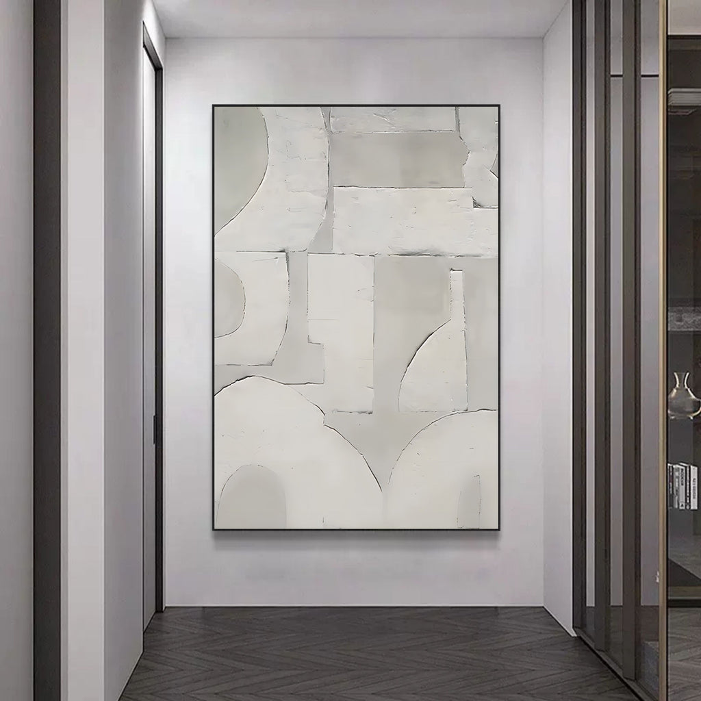 Wabi-Sabi Wall Art Neutral Tone Geometric Painting