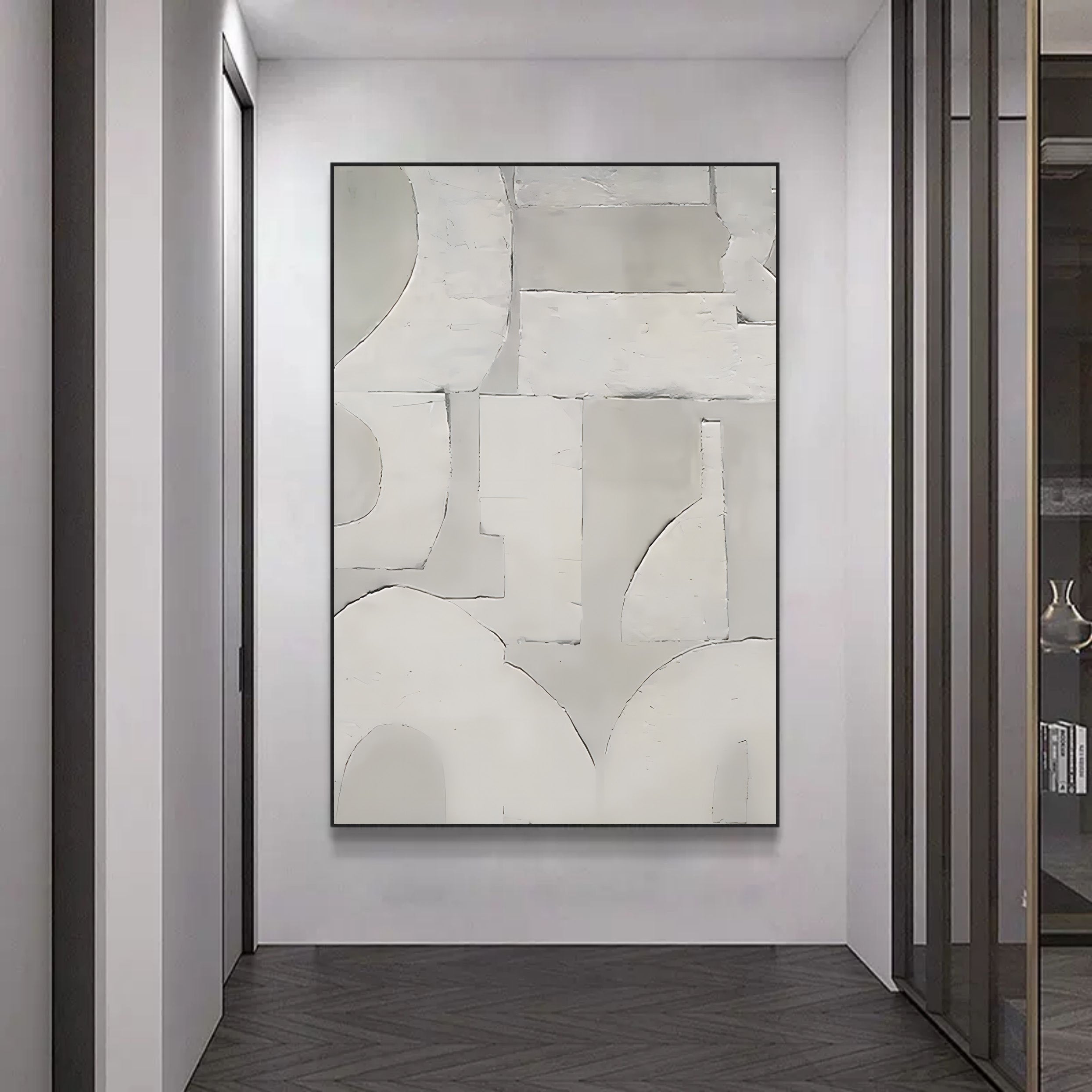 Wabi-Sabi Wall Art Neutral Tone Geometric Painting