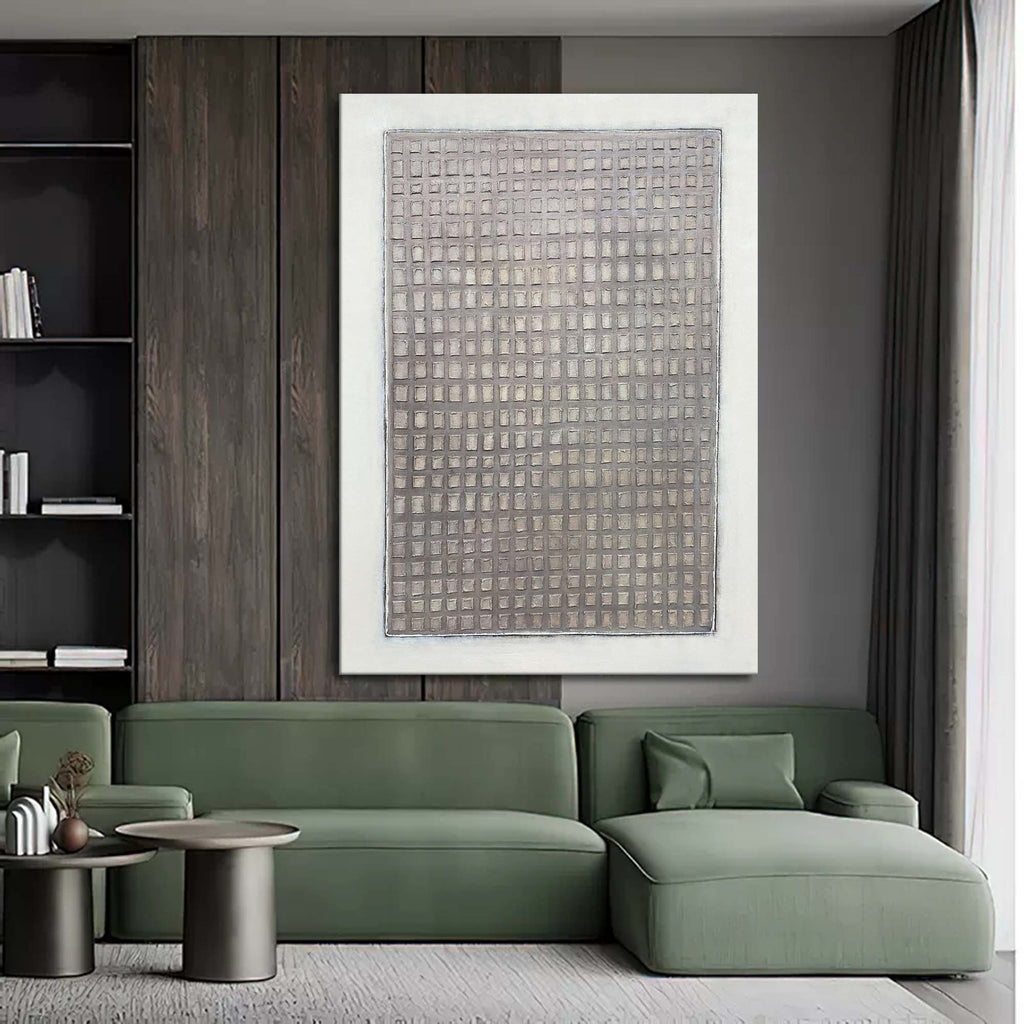 Minimalist Textured Grid Painting