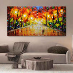 Autumn Walk Impasto Landscape Painting