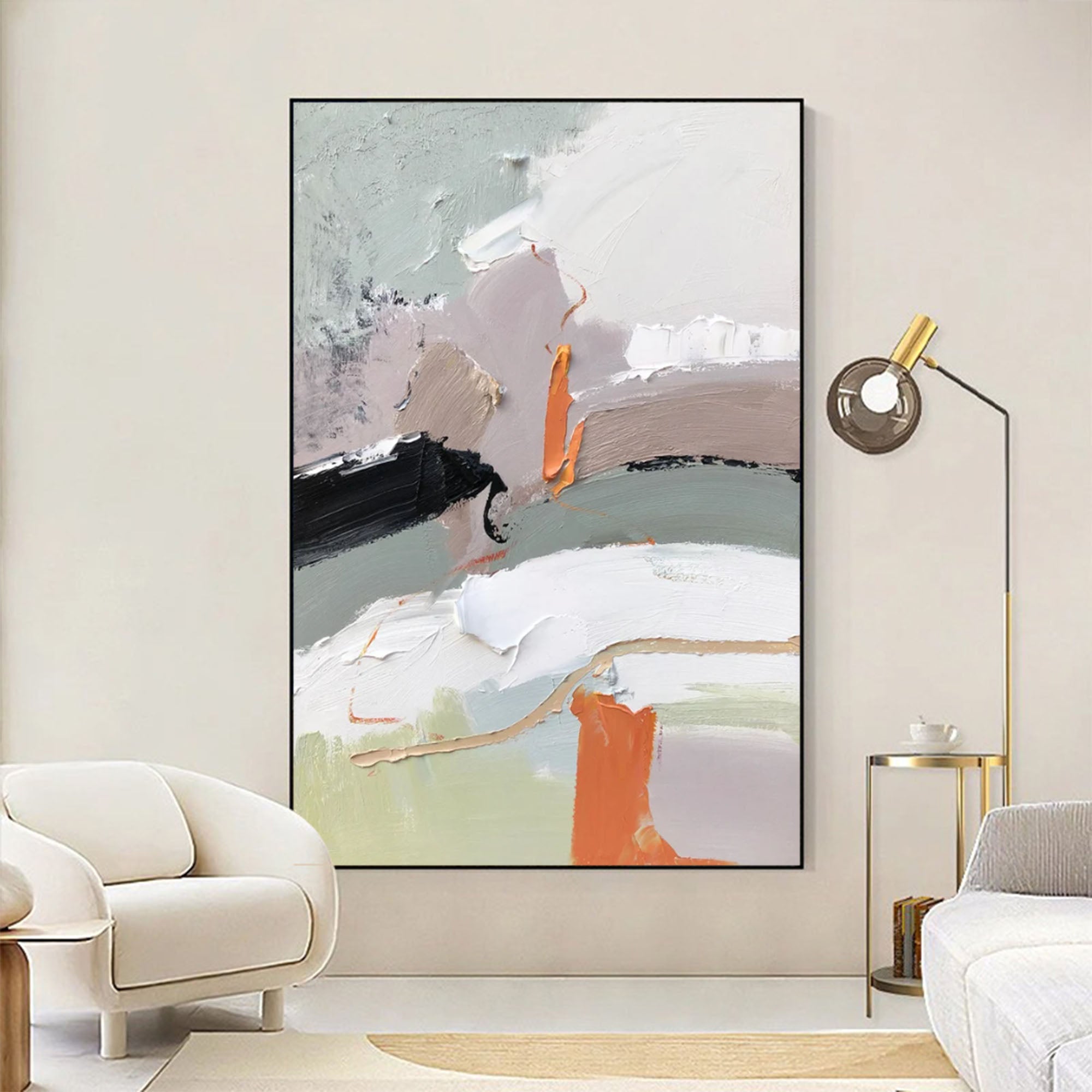 Abstract Impasto Color Block Painting