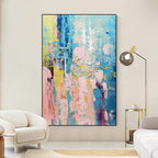 Vibrant Pastel Abstract Impasto Painting