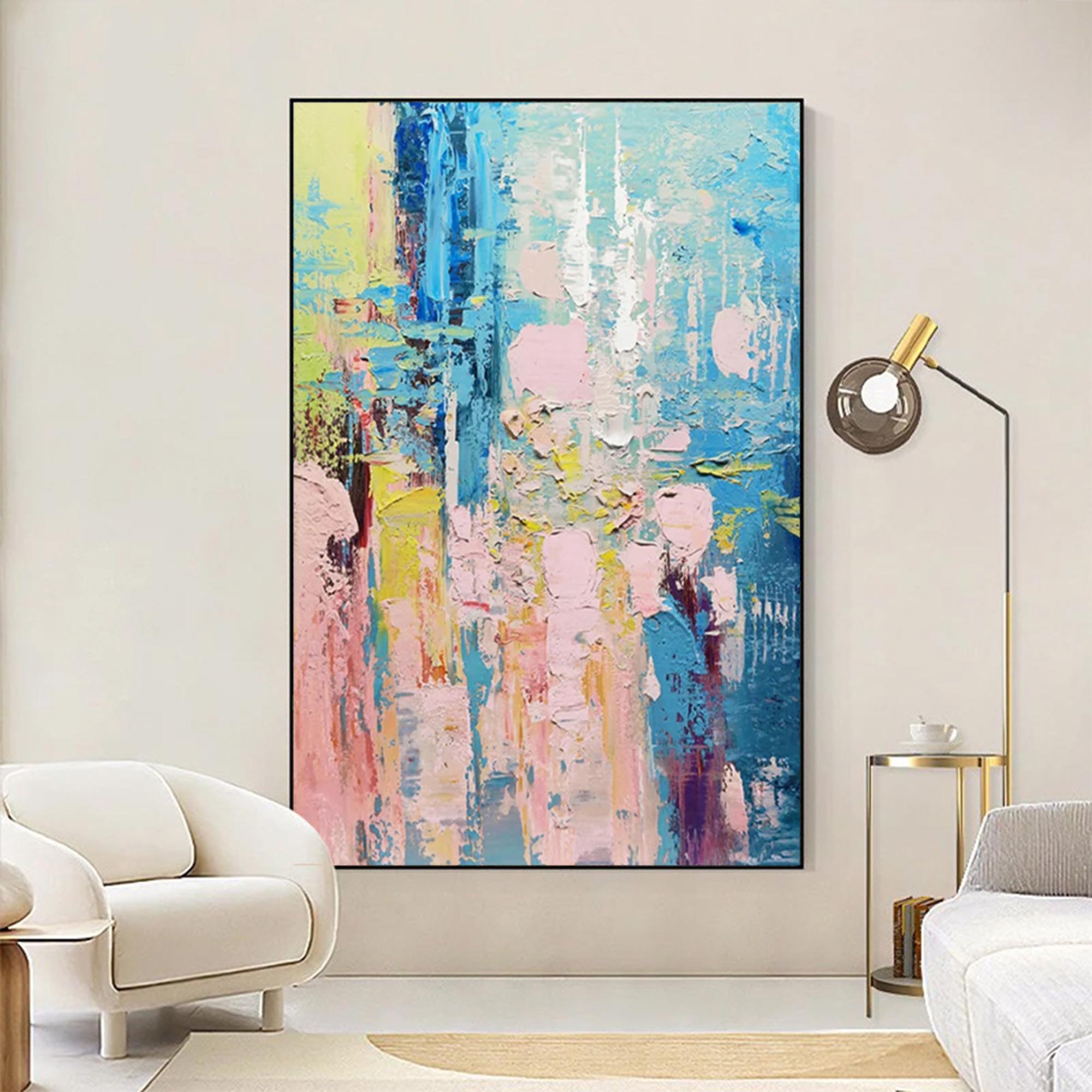 Vibrant Pastel Abstract Impasto Painting