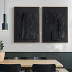 Wall Art Abstract Black Impasto Texture