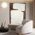 Minimalist White Abstract Oil Painting