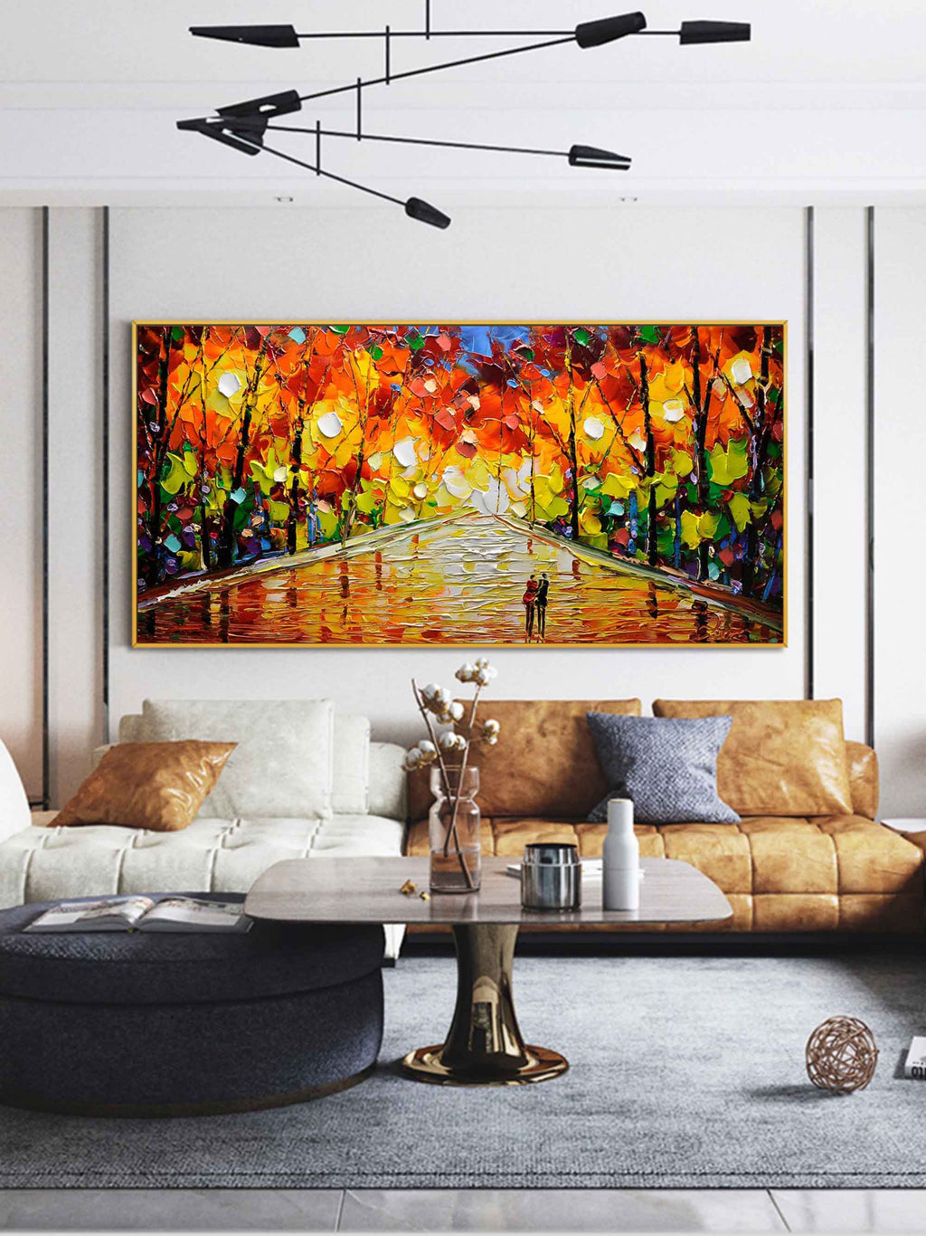 Autumn Walk Impasto Landscape Painting