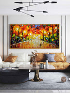 Autumn Walk Impasto Landscape Painting