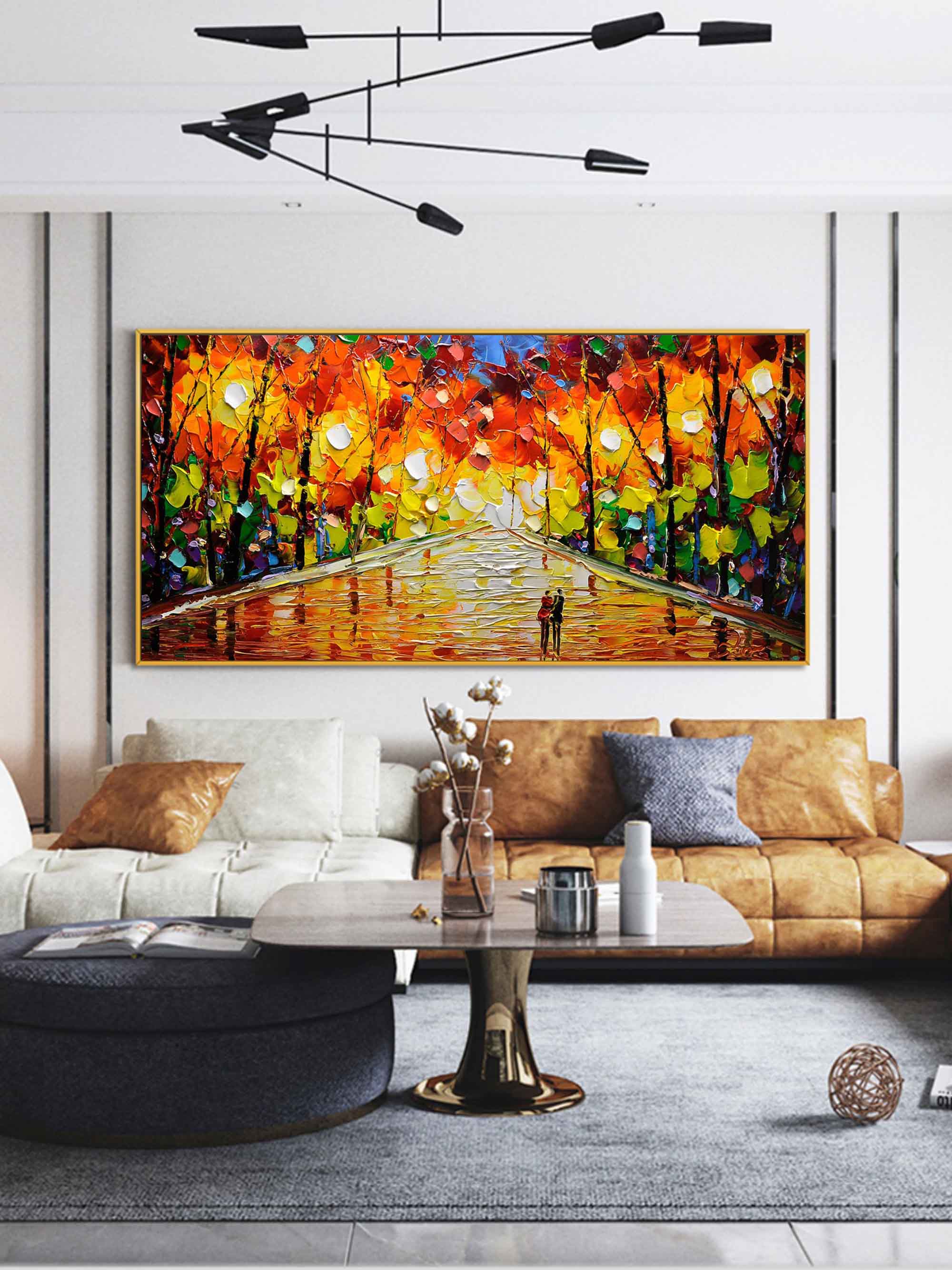 Autumn Walk Impasto Landscape Painting