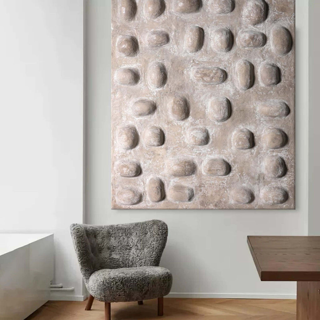 Wabi-Sabi Pebble Relief Texture Painting