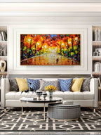 Autumn Walk Impasto Landscape Painting